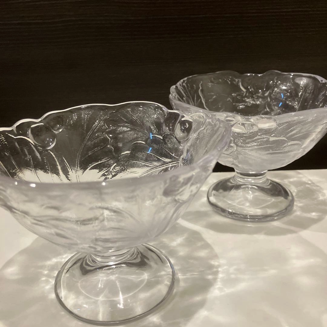 ガラス製デザート、かき氷カップ 2個セット
