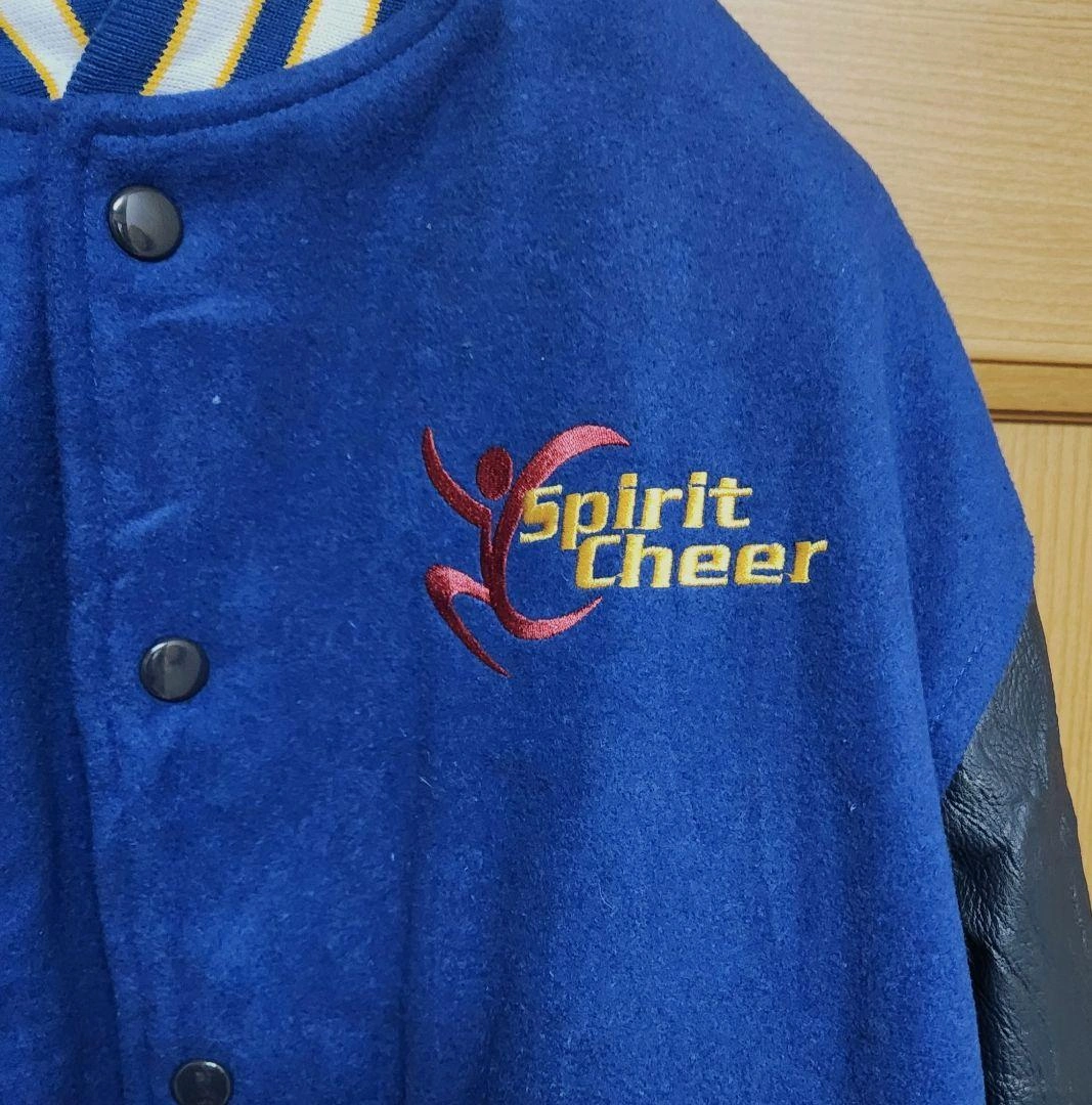 Spirit Cheer スタジャン 青 ネイビー 刺繍 古着の写真2枚目