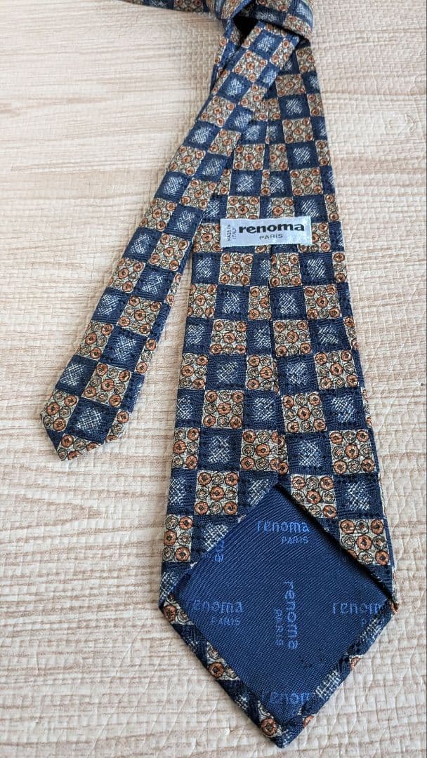 renoma PARIS レノマ パリス チェック柄シルクネクタイの写真4枚目