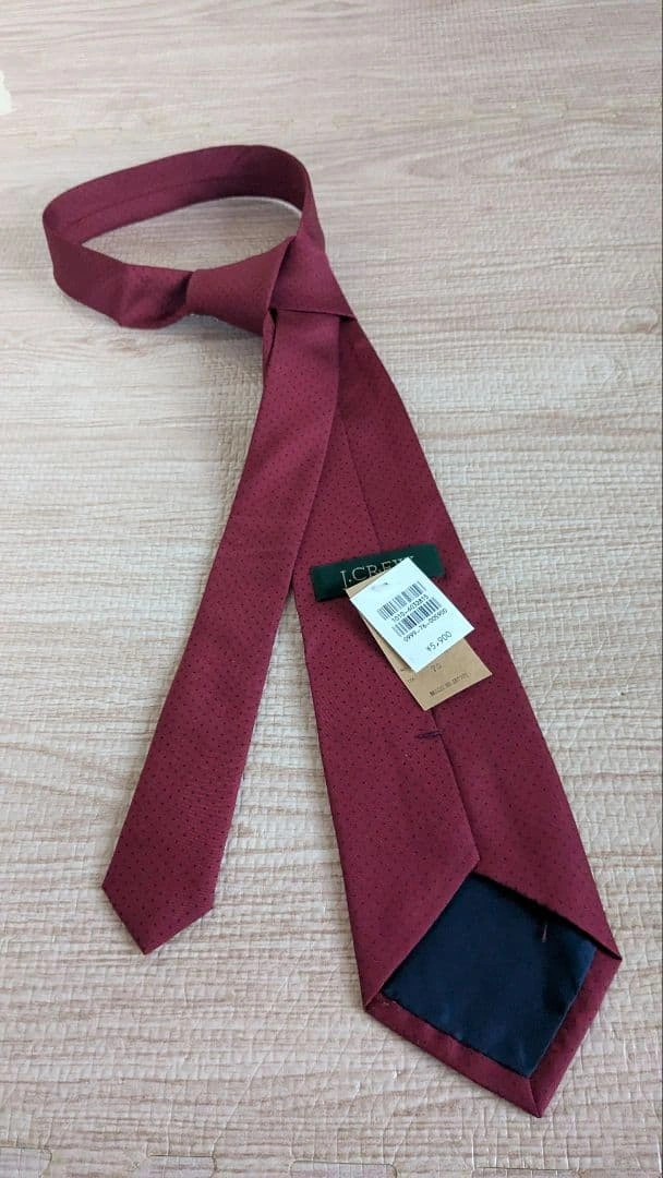 J.Crew バーガンディ ドット柄 ネクタイの写真5枚目