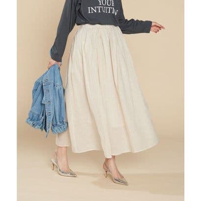 定価7689円 美品 Samansa Mos2 サス付ギャザースカート ベージュの写真8枚目