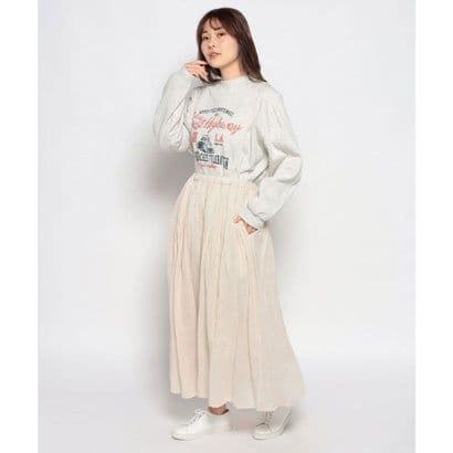 定価7689円 美品 Samansa Mos2 サス付ギャザースカート ベージュの写真9枚目