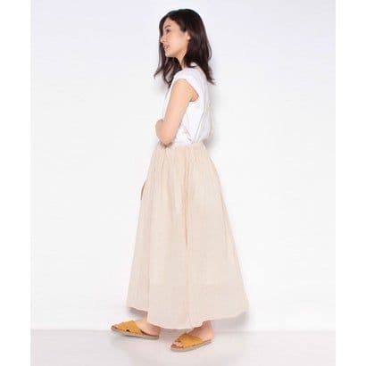 定価7689円 美品 Samansa Mos2 サス付ギャザースカート ベージュの写真3枚目