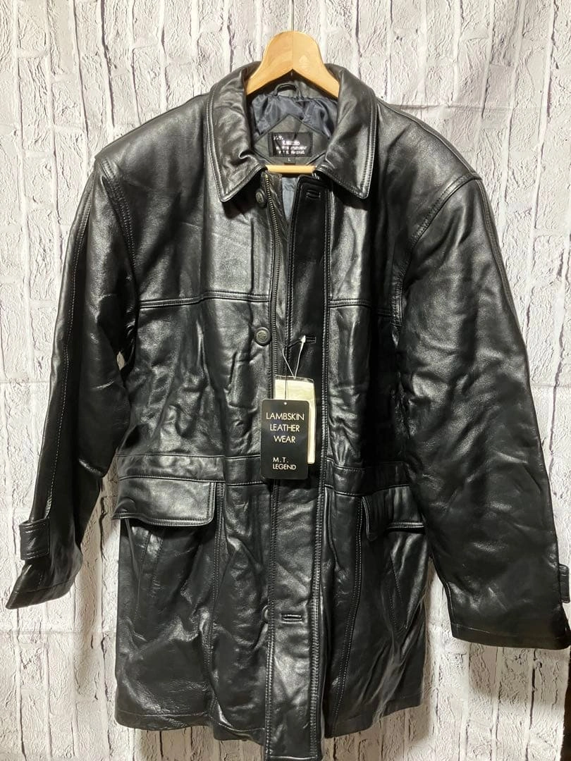 新品 未使用 M.T.LEGENDブラックレザージャケット L 羊革の写真2枚目