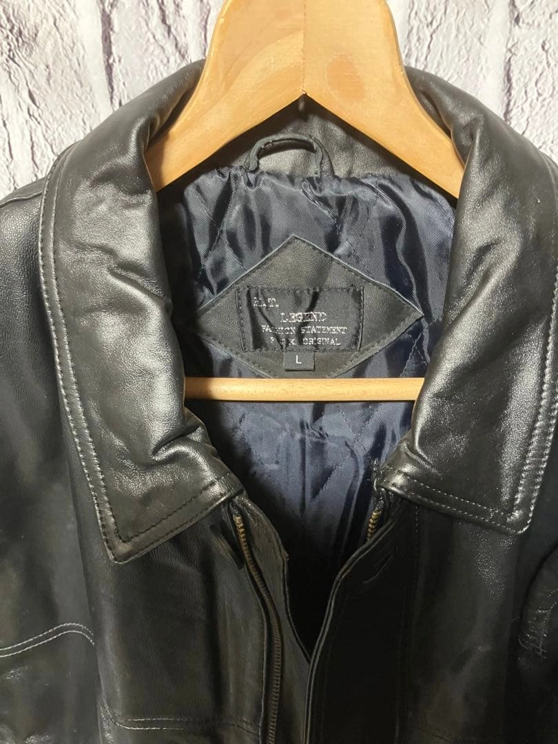 新品 未使用 M.T.LEGENDブラックレザージャケット L 羊革の写真3枚目