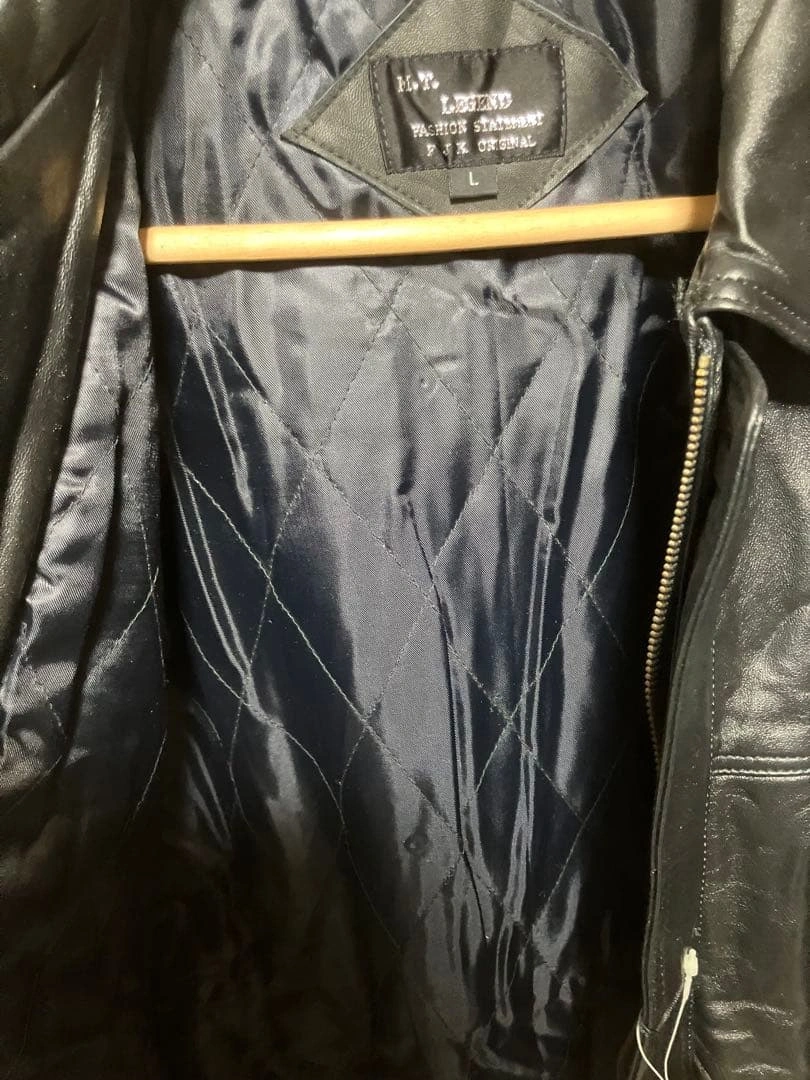 新品 未使用 M.T.LEGENDブラックレザージャケット L 羊革の写真9枚目
