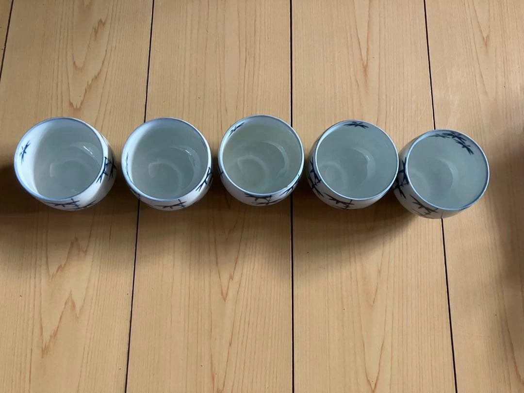 美品 ほぼ新品 竹模様 湯飲み 5個セット(内既使用品1)の写真4枚目