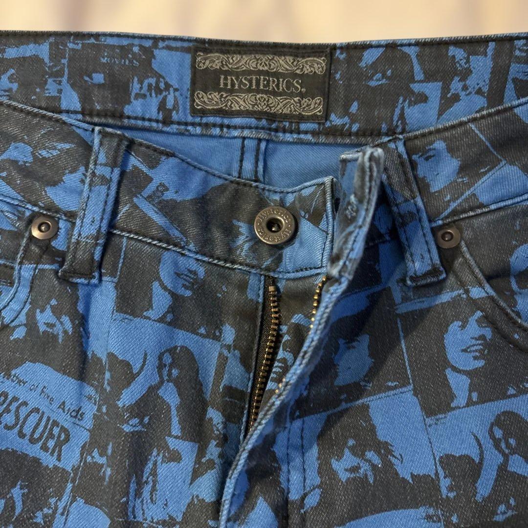 ヒステリックグラマー スキニーパンツ 青 Rolling Stones コラボの写真2枚目