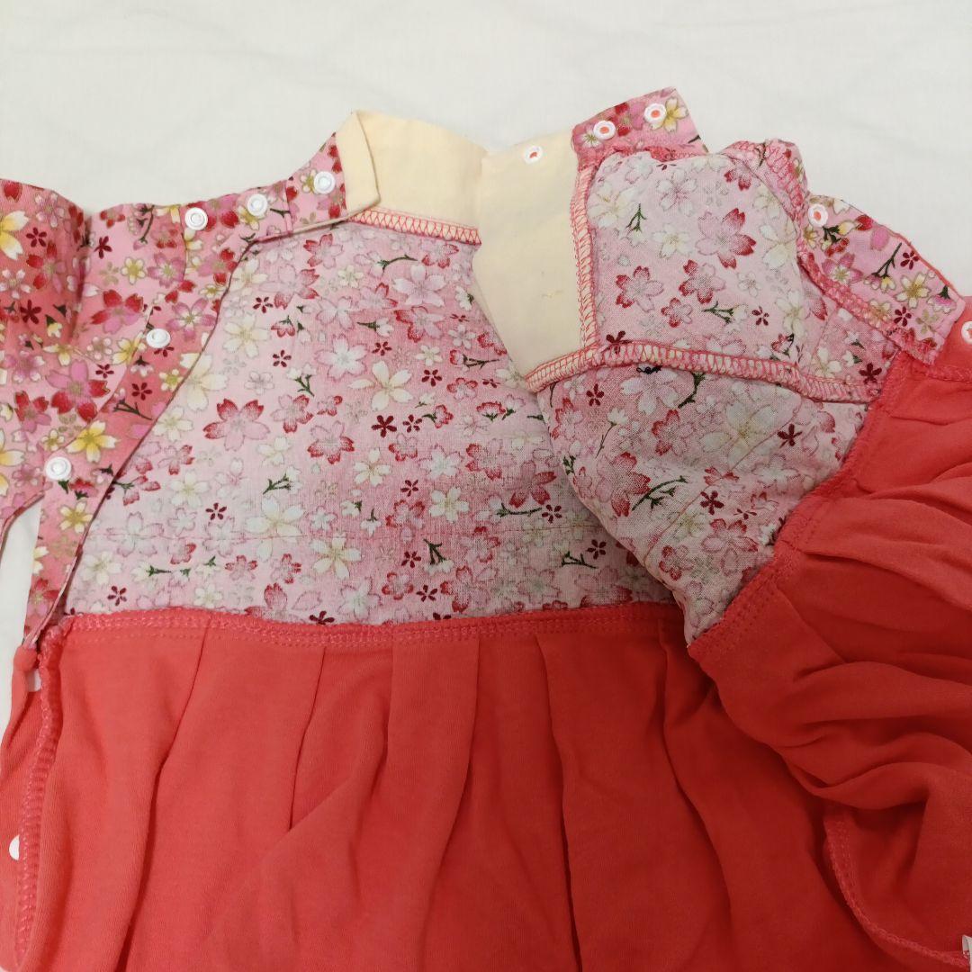 80和風ベビー服 花柄の写真8枚目