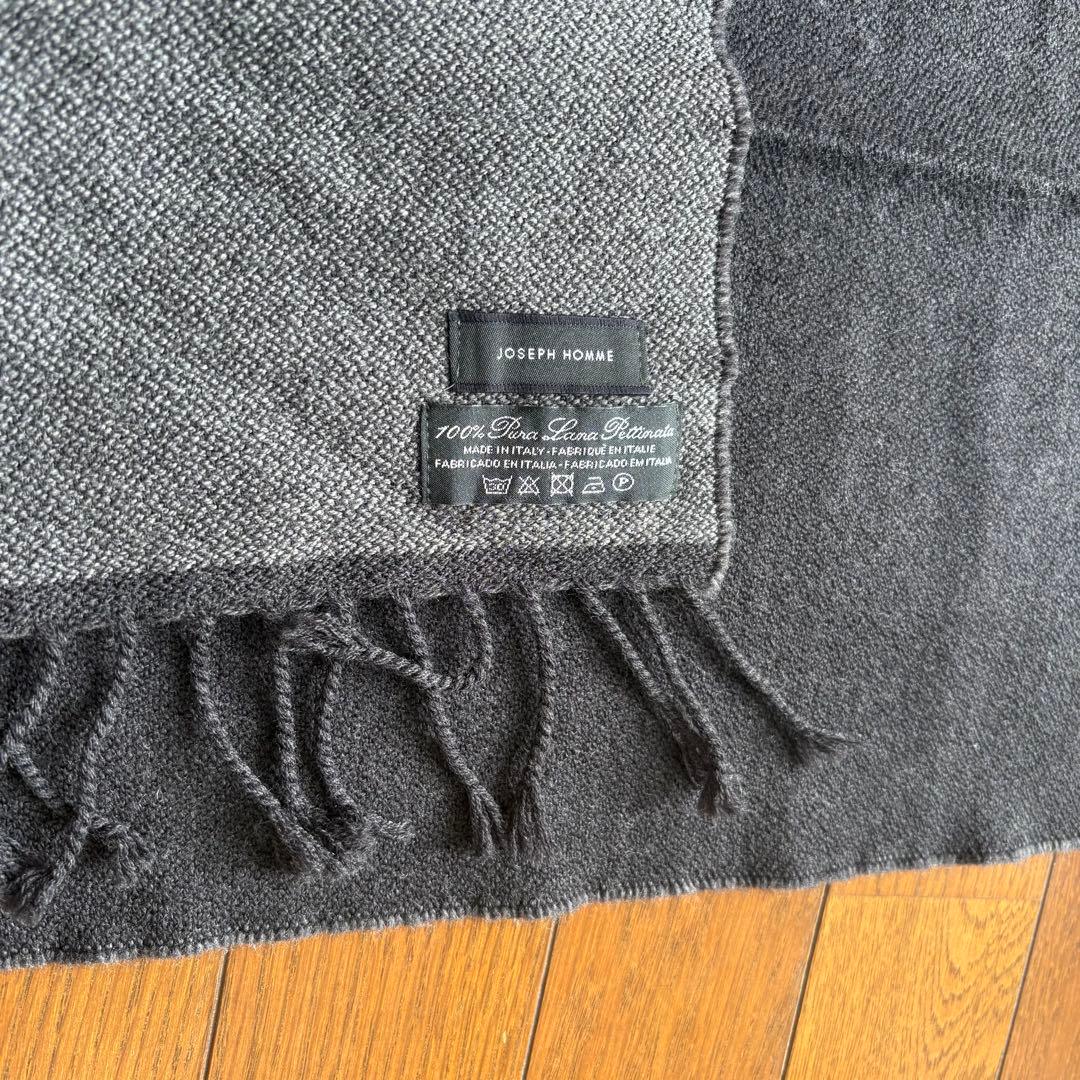 JOSEPH HOMME ウール バイカラー 高品質マフラー グレー 通勤 通学の写真6枚目