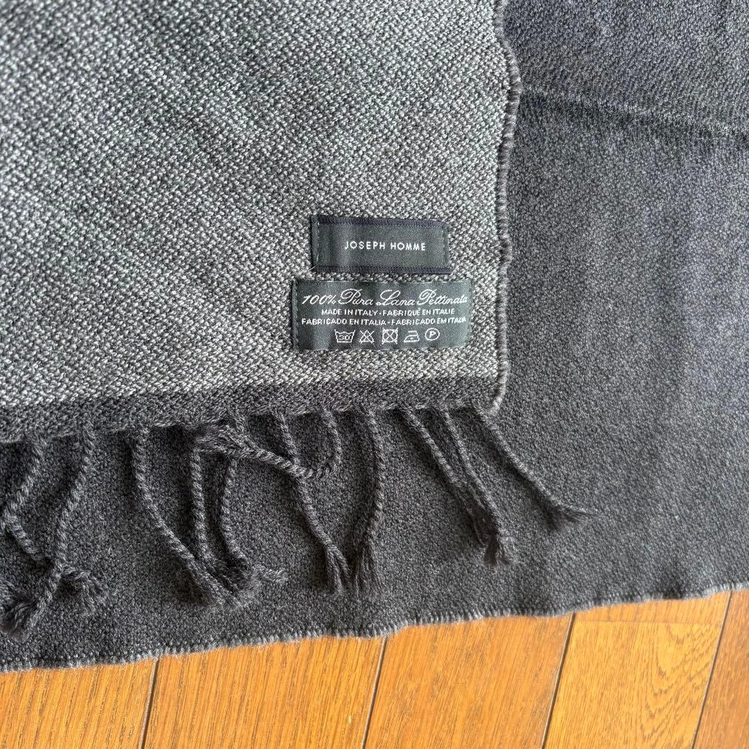 JOSEPH HOMME ウール バイカラー 高品質マフラー グレー 通勤 通学の写真6枚目