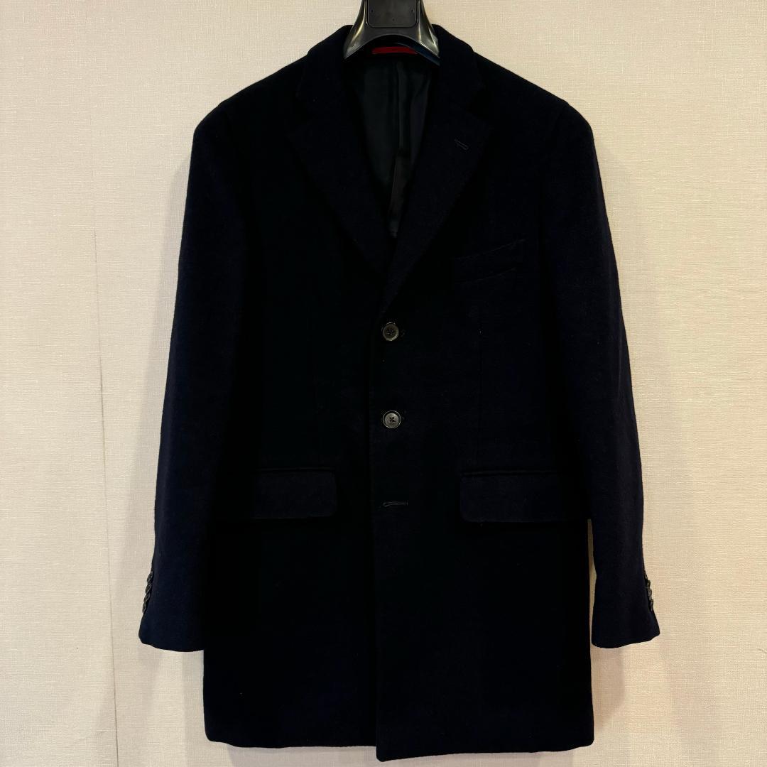 ISAIA イザイア ウール100％ コート サイズ50 紺 イタリア製の写真2枚目