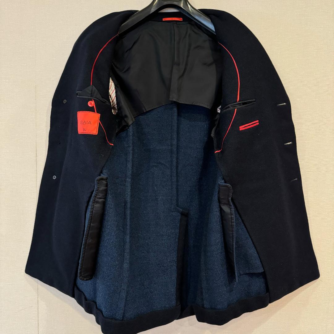 ISAIA イザイア ウール100％ コート サイズ50 紺 イタリア製の写真6枚目