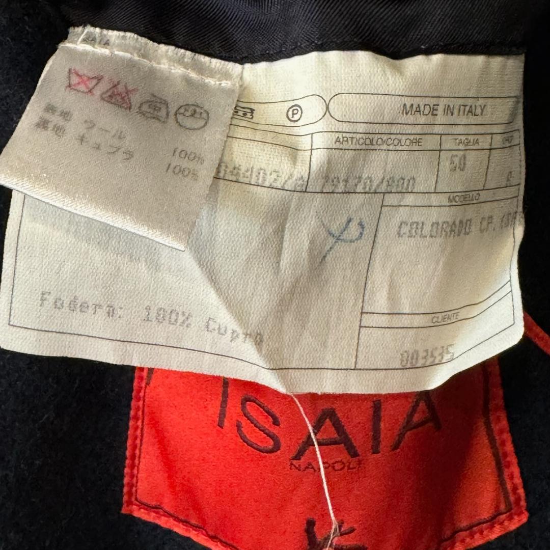 ISAIA イザイア ウール100％ コート サイズ50 紺 イタリア製の写真8枚目