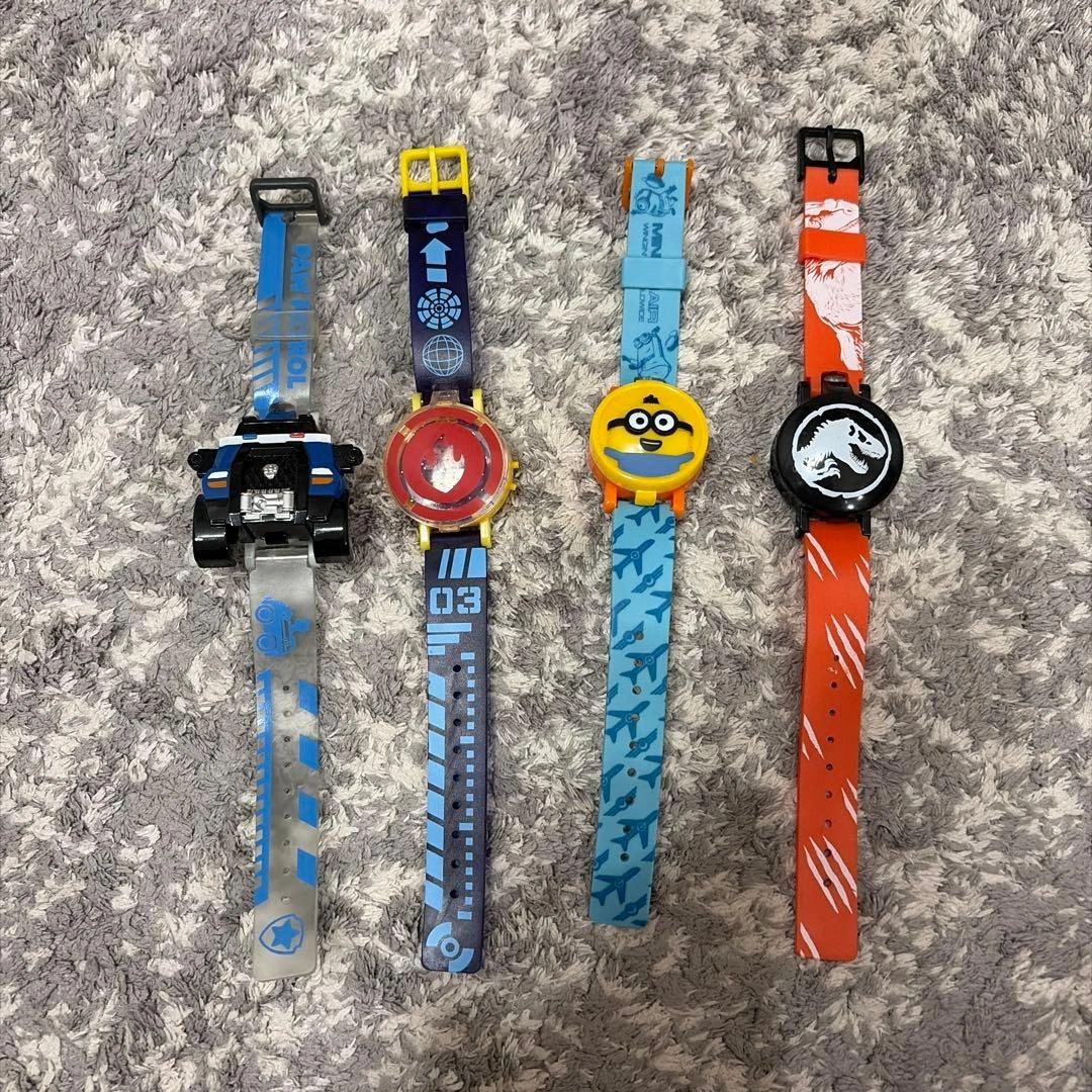 【4点セット】パウパトロール ビークルウォッチ ミニオン ジュラシックパーク