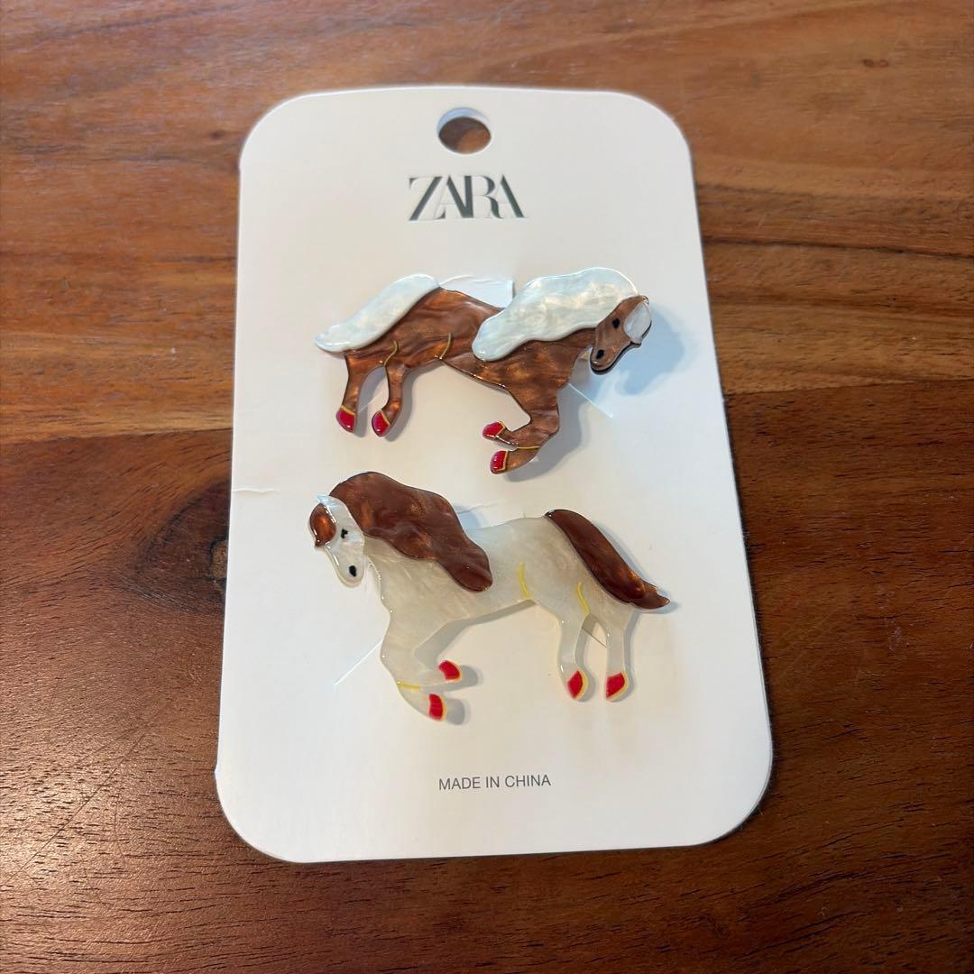 【新品】ZARA KIDS BABYヘアクリップ 馬 2個セット