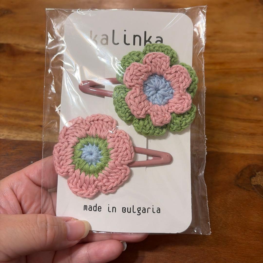 【新品】kalinka 花モチーフ ヘアクリップ カリンカ ダスティピンク