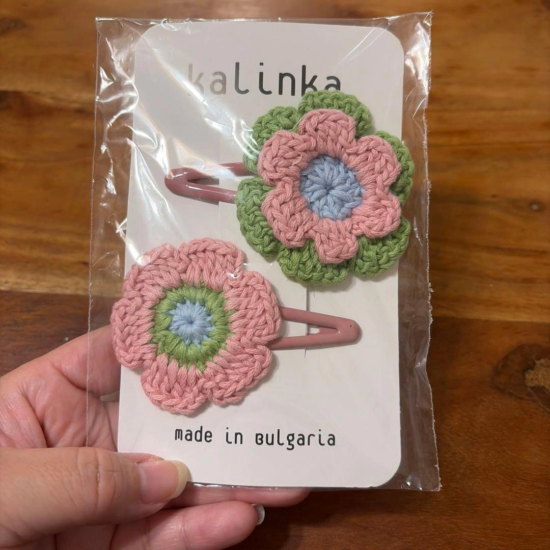 【新品】kalinka 花モチーフ ヘアクリップ カリンカ ダスティピンク