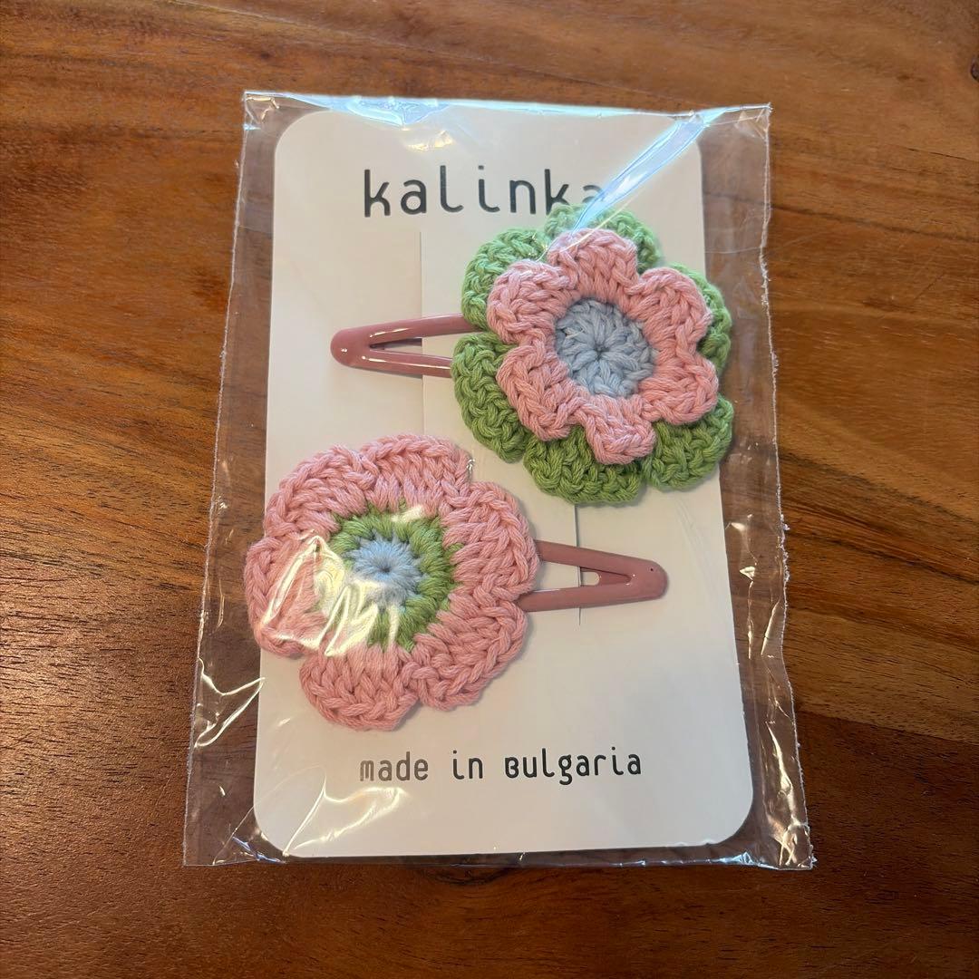 【新品】kalinka 花モチーフ ヘアクリップ カリンカ ダスティピンクの写真2枚目