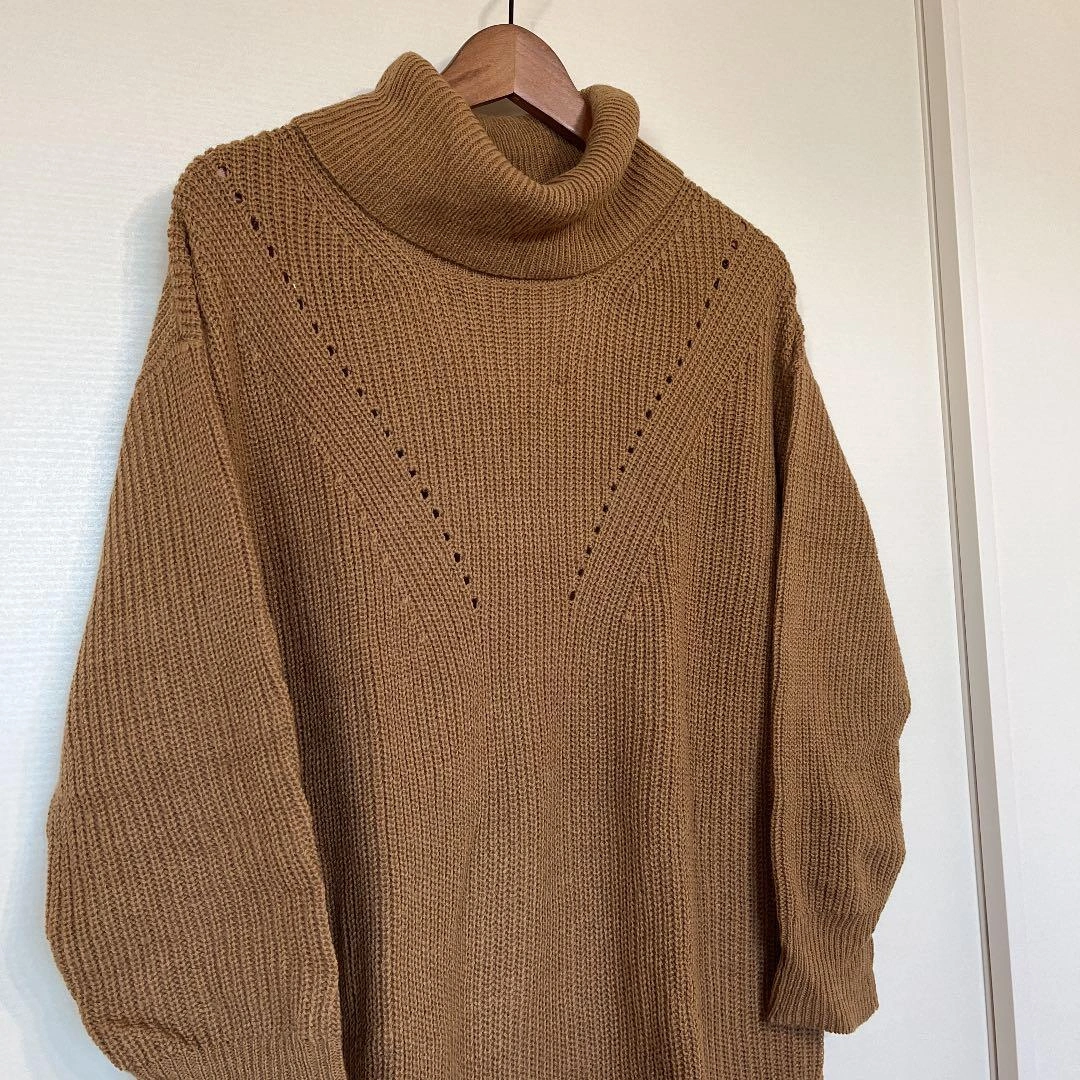 【美品】タートルネックニット ワンピース チュニック coca セレクトモカの写真2枚目