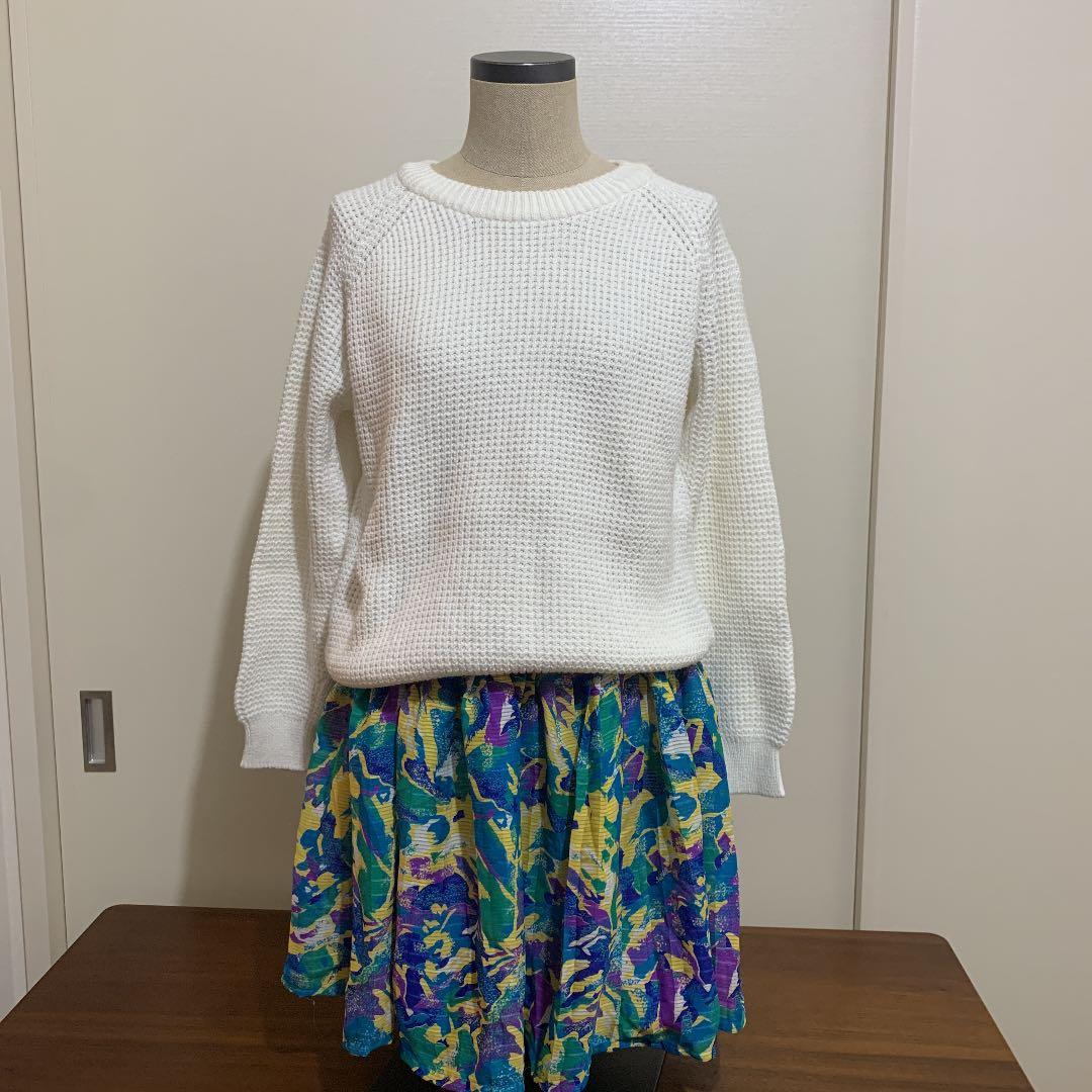 【古着】ベアトップ2WAY スカート　ヴィンテージ　サンタモニカ　flowerの写真3枚目