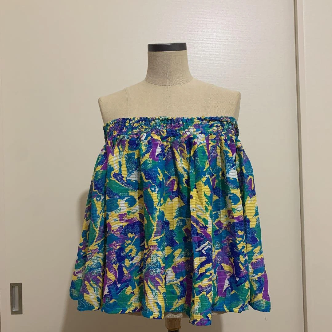 【古着】ベアトップ2WAY スカート ヴィンテージ サンタモニカ flowerの写真4枚目