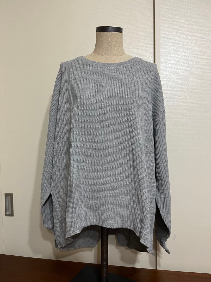 新品【フリークスストア】ワッフルサーマルクルーネックプルオーバー　グレー