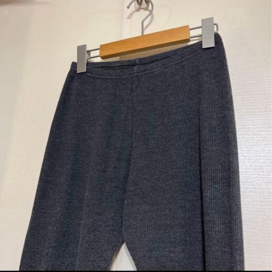 【美品】BEAMS メンズ　ワッフルレギンス　チャコールグレー　フリーサイズの写真3枚目