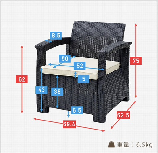 尾山台駅/利用半年のみ【簡易組立】ベランダ用テーブルセットの写真3枚目