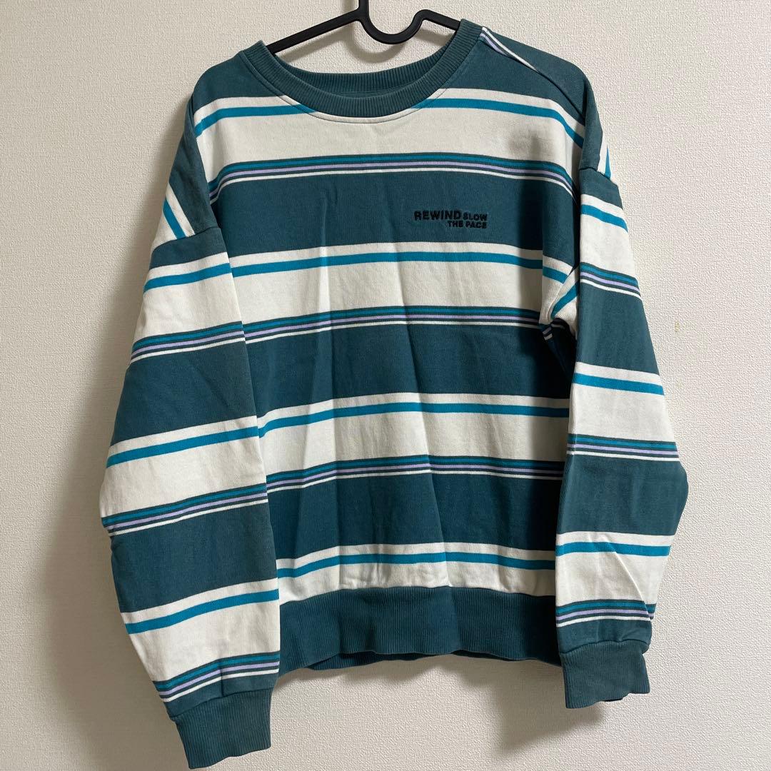 H&M ストライプ オーバーサイズ トレーナー