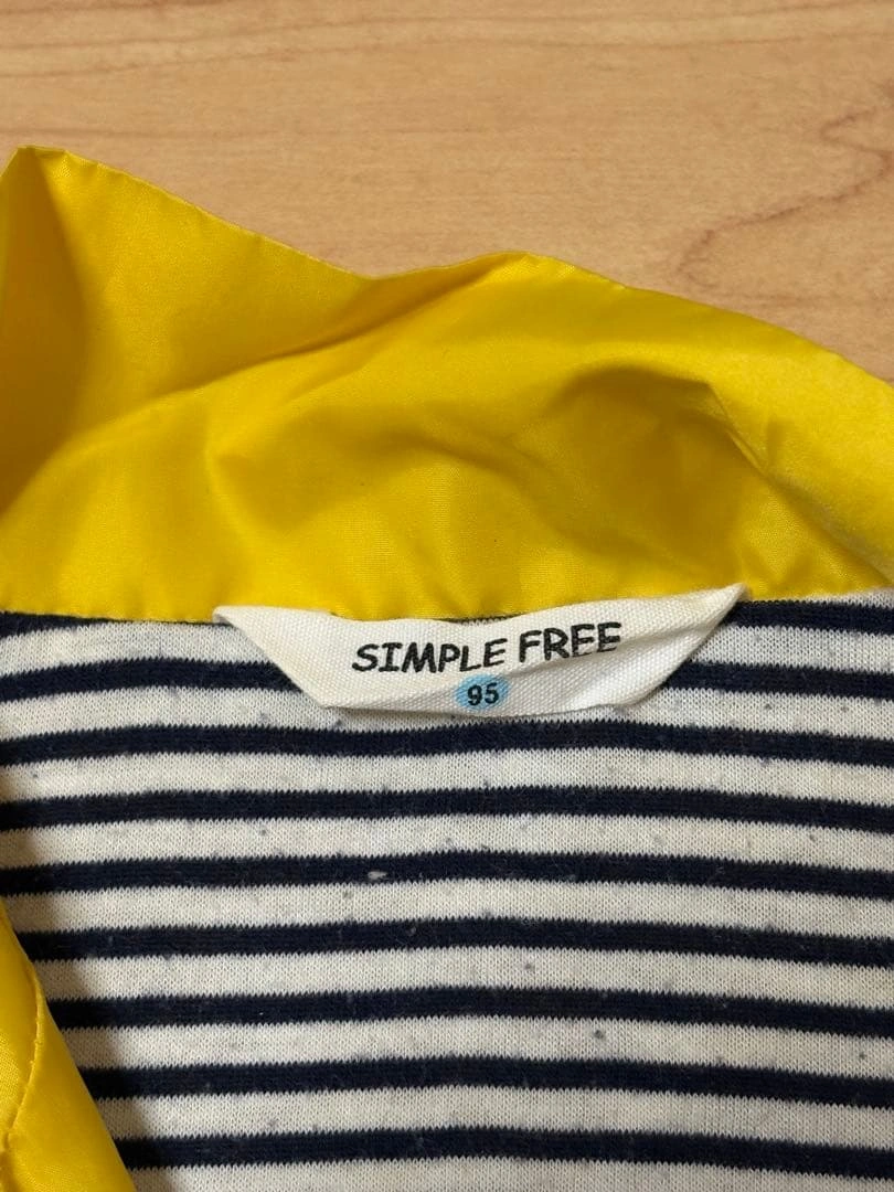 SIMPLE FREE ベビー キッズ ウインドブレーカー 黄色 95cmの写真4枚目