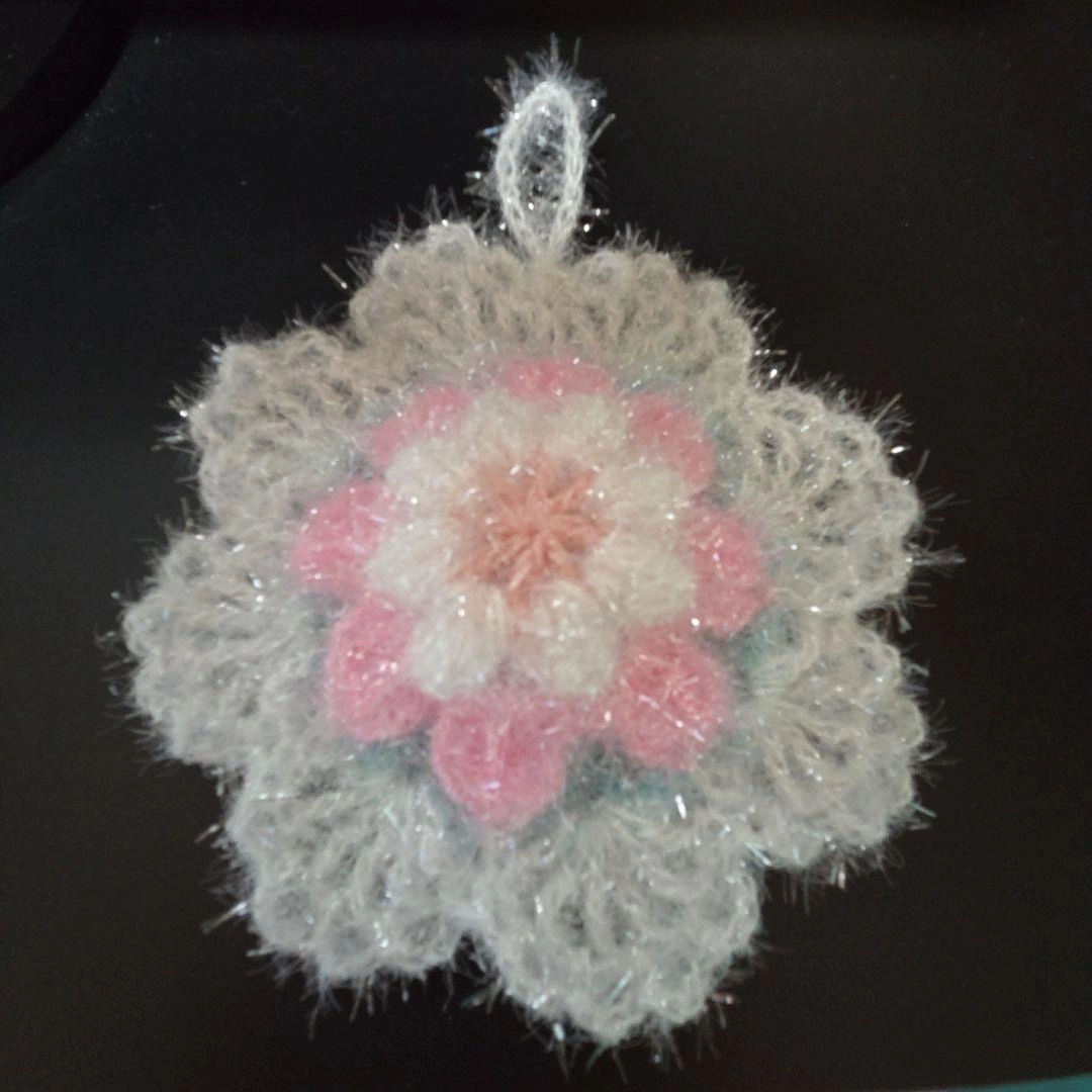 ラメ入り花の装飾品 約10cm
