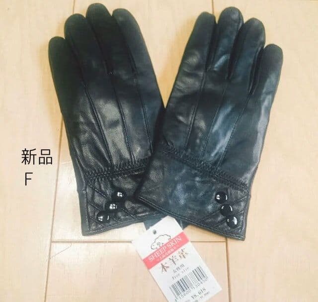 新品 黒 レザー 手袋 Fサイズの写真2枚目