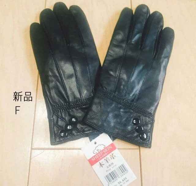 新品 黒 レザー 手袋 Fサイズの写真2枚目