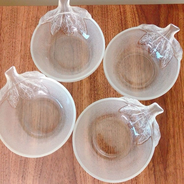 フルーツガラス デザート椀 4個セット レトロの写真4枚目