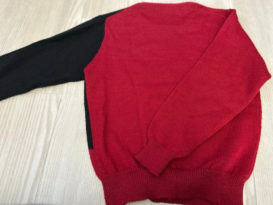 赤と黒の虎刺繍ニットセーター M ビンテージの写真4枚目