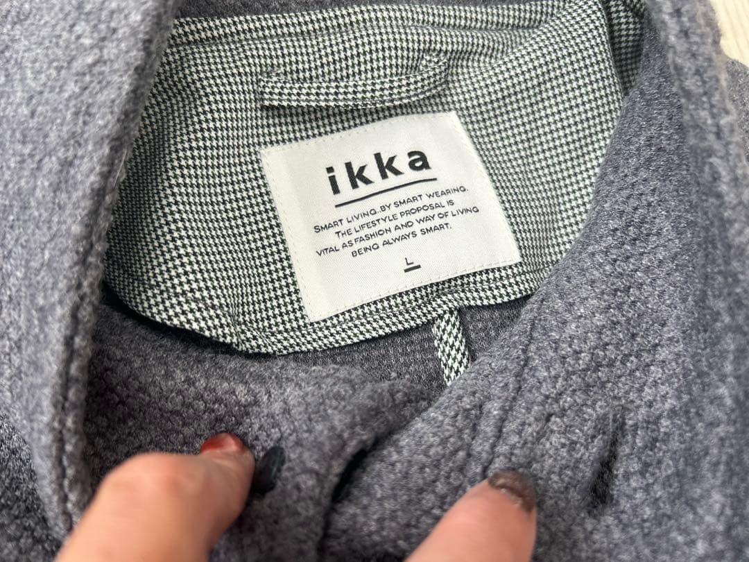 ikka グレー テーラードジャケット Lサイズコートの写真3枚目