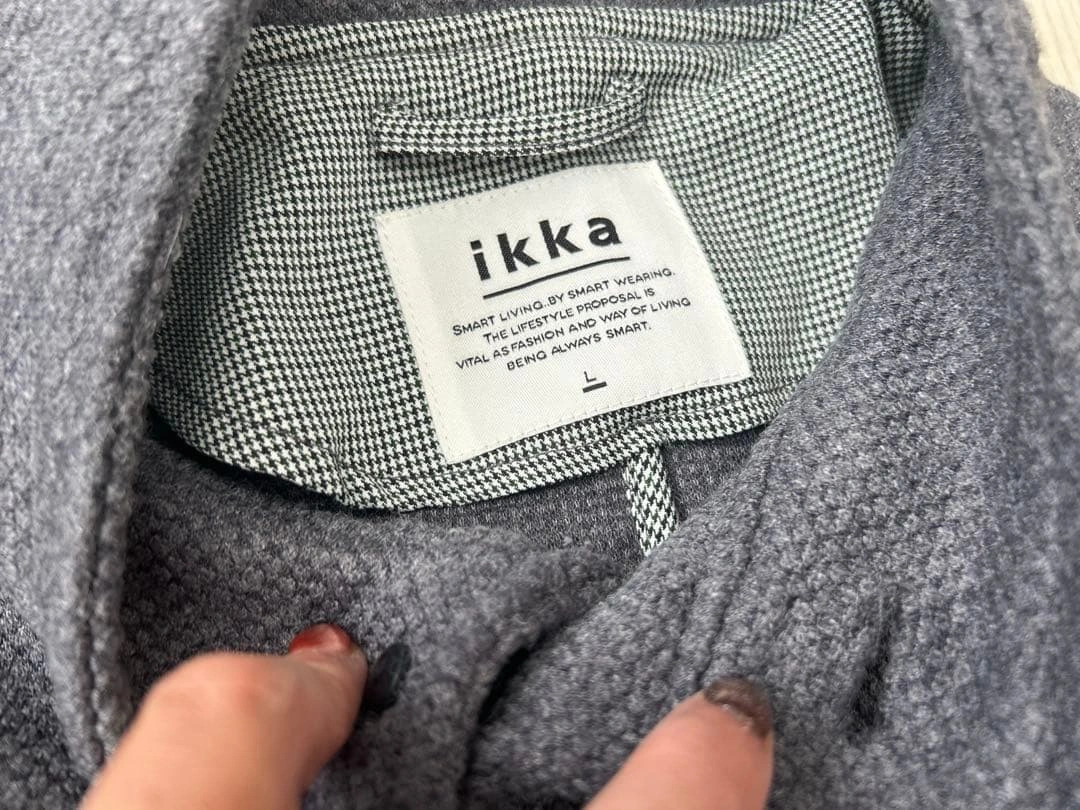 ikka グレー テーラードジャケット Lサイズコートの写真3枚目