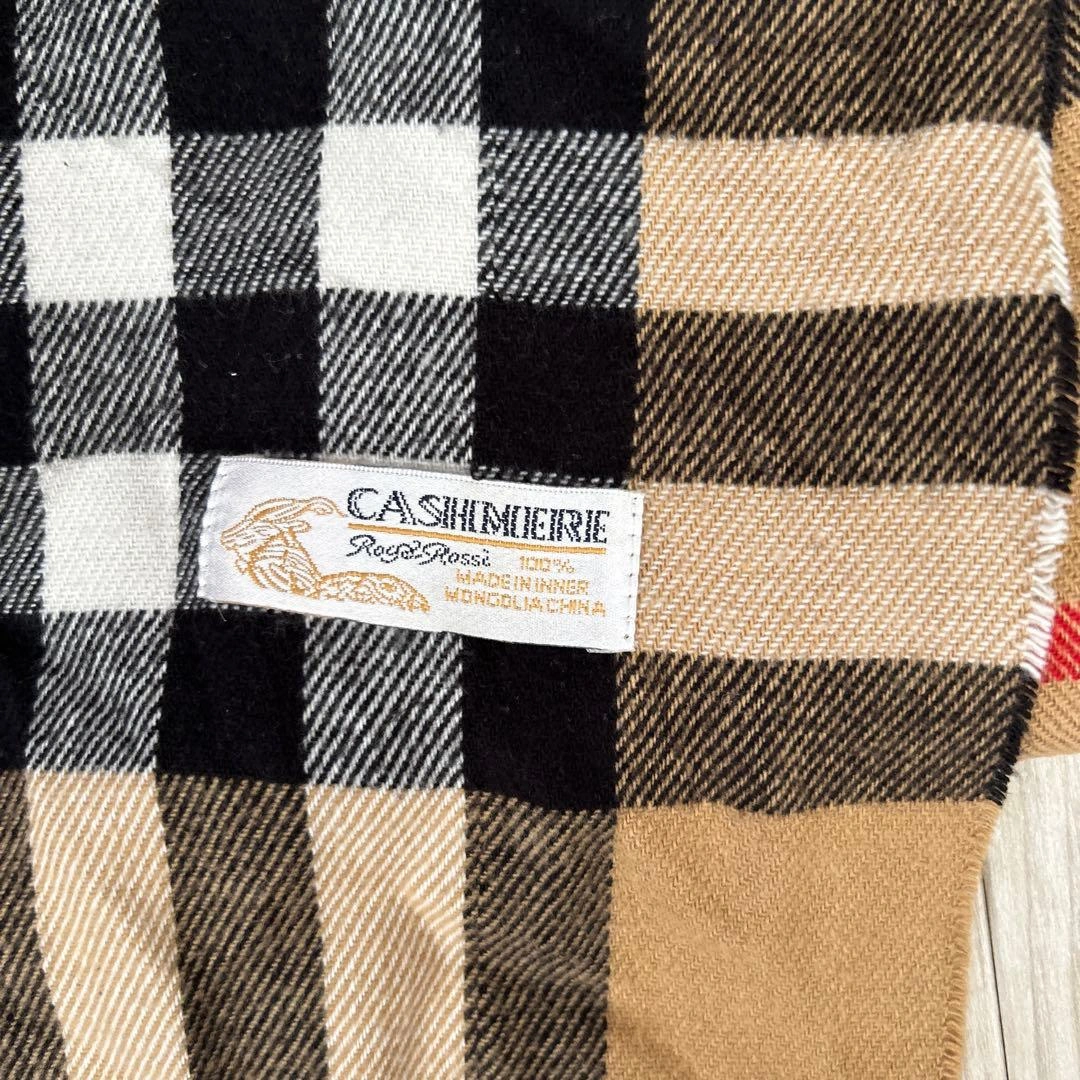 Cashmere Rosso チェック柄マフラーカシミヤの写真2枚目
