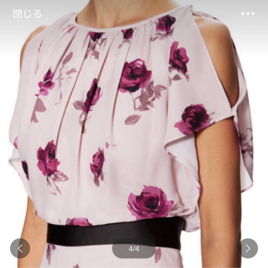 【美品】波瑠さん着用　ケイトスペード　ロング　ワンピース　花柄　黒×ピンク 美品】波瑠さん着用 ケイトスペード ロング ワンピース 花柄 黒×ピンク M