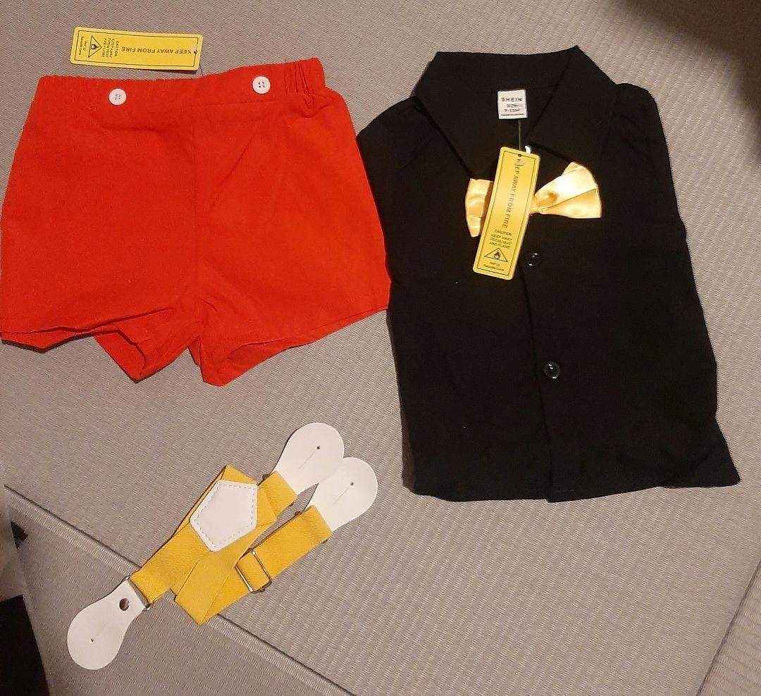 ベビーボーイボウフロントシャツ&サスペンダーショーツ