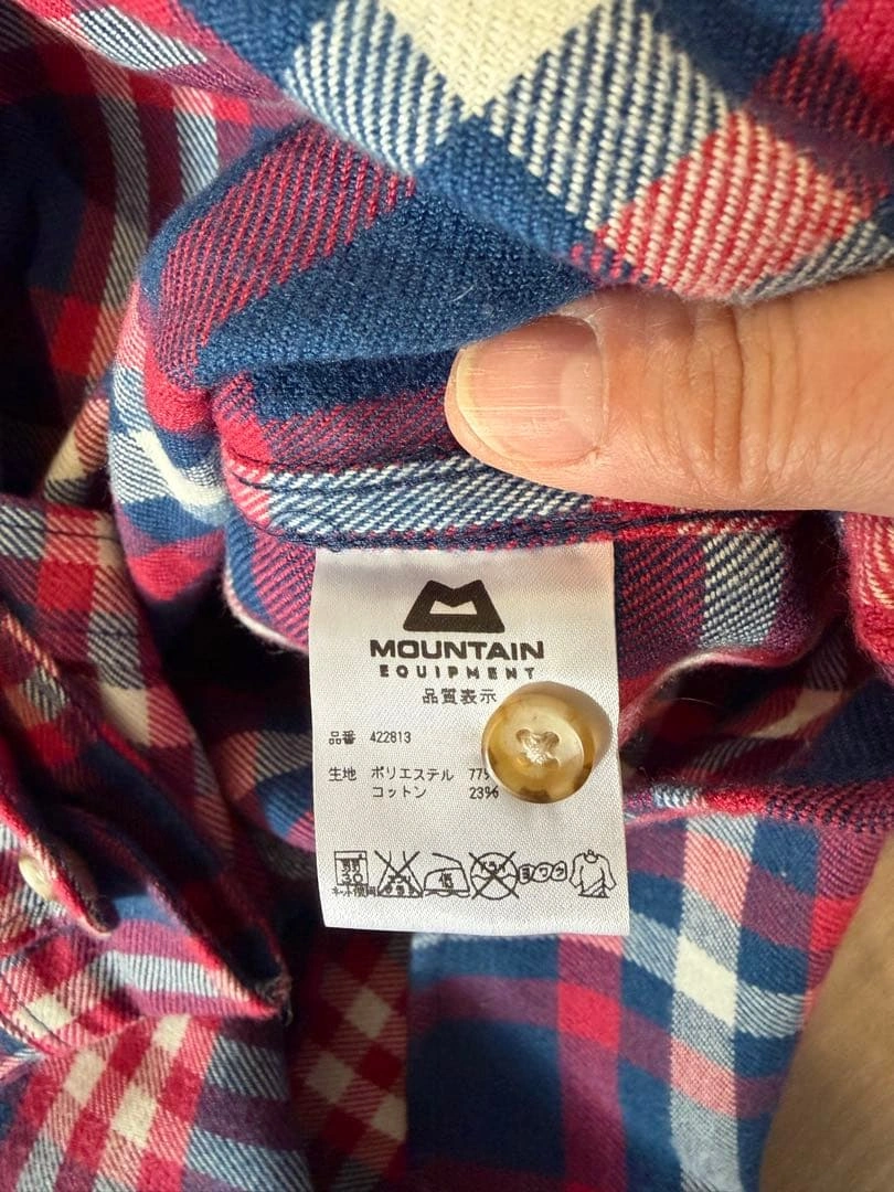 一度着用MOUNTAIN EQUIPMENT チェックシャツ Sサイズの写真3枚目