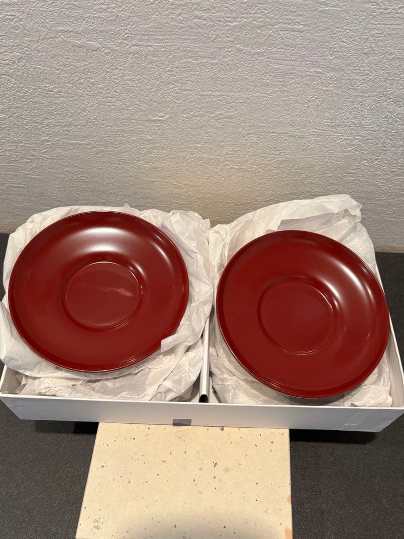 秋田川連漆器 赤色 茶托 5枚セット 漆塗り 茶たくの写真4枚目