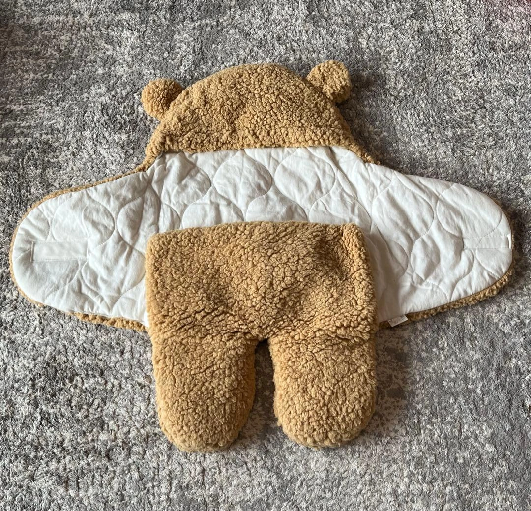 MOONMN ベビーおくるみ ふわふわクマちゃん ブラウン Sの写真8枚目