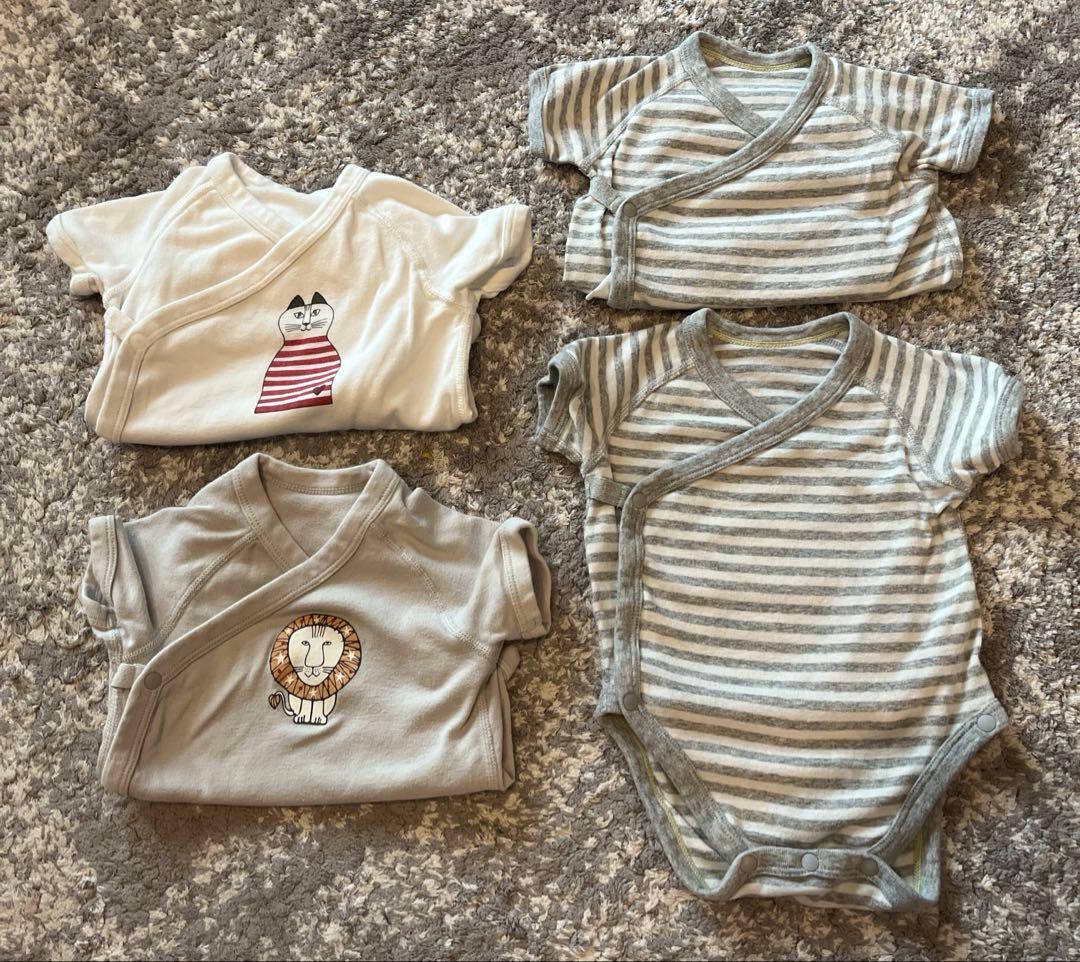 【4枚セット】UNIQLO ベビー肌着 ロンパース 60