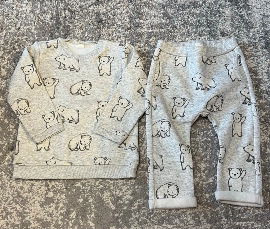 【美品】ホワイトベア セットアップ UNIQLO ユニクロ 無印 GU ZARA