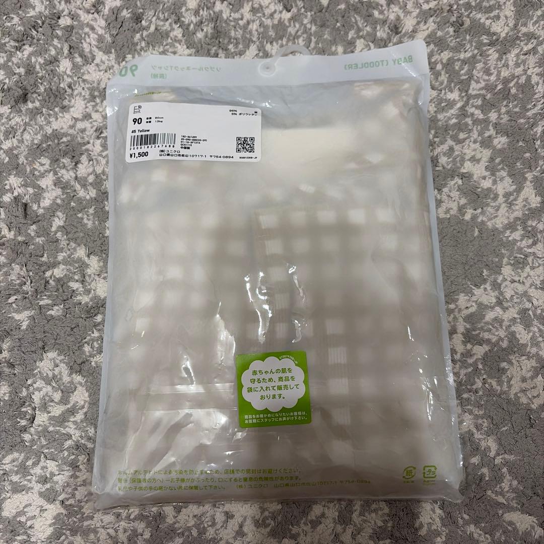 【新品】UNIQLOBABY リブクルーネックTシャツ ギンガムチェック 無印の写真7枚目