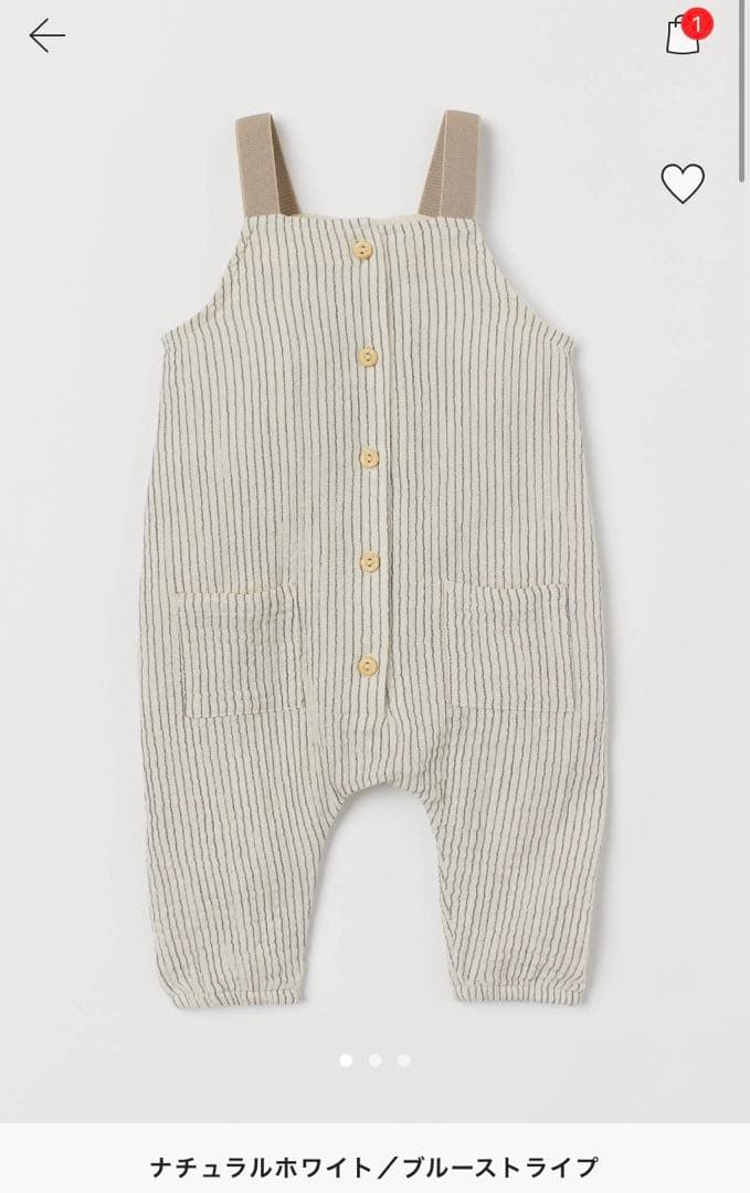 【新品】H＆M リネンサロペット　オーバーオール　ナチュラル　ユニクロ無印GUの写真2枚目