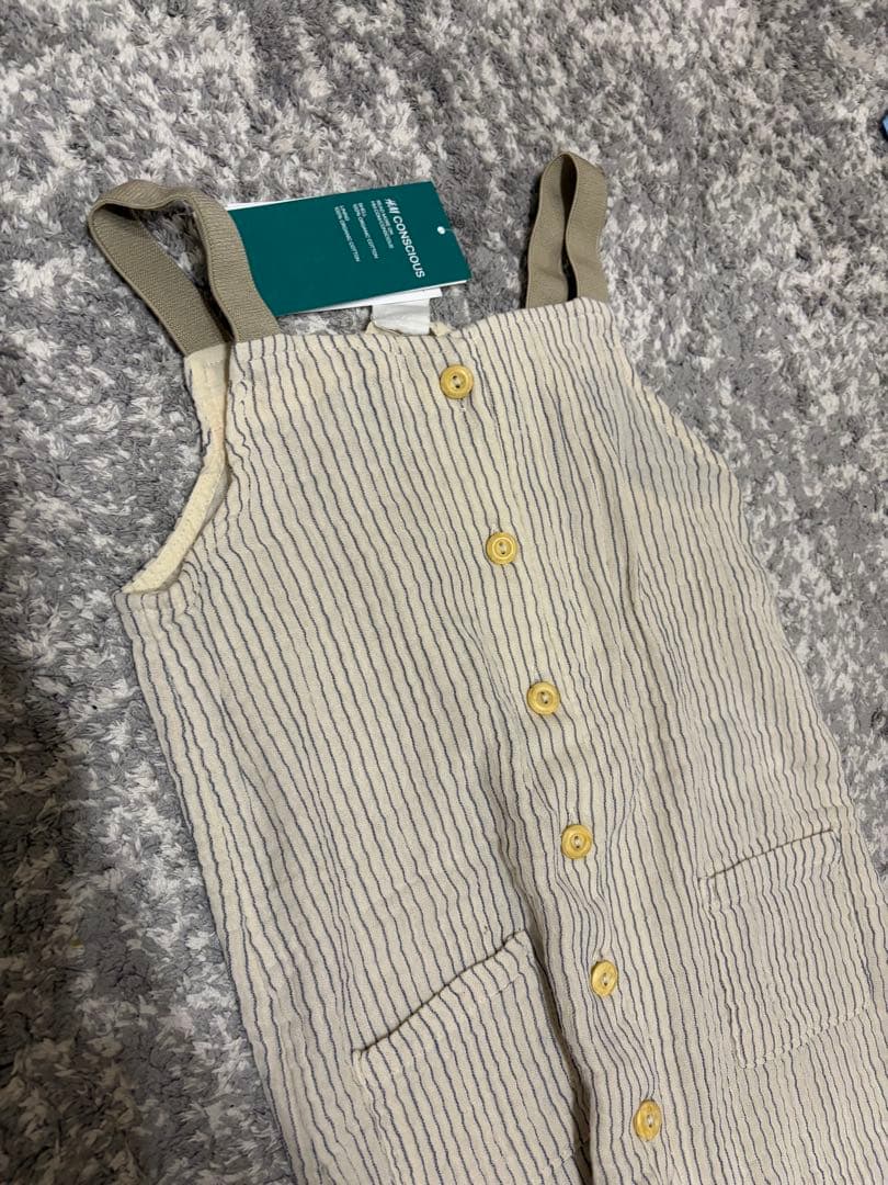 【新品】H＆M リネンサロペット　オーバーオール　ナチュラル　ユニクロ無印GUの写真6枚目