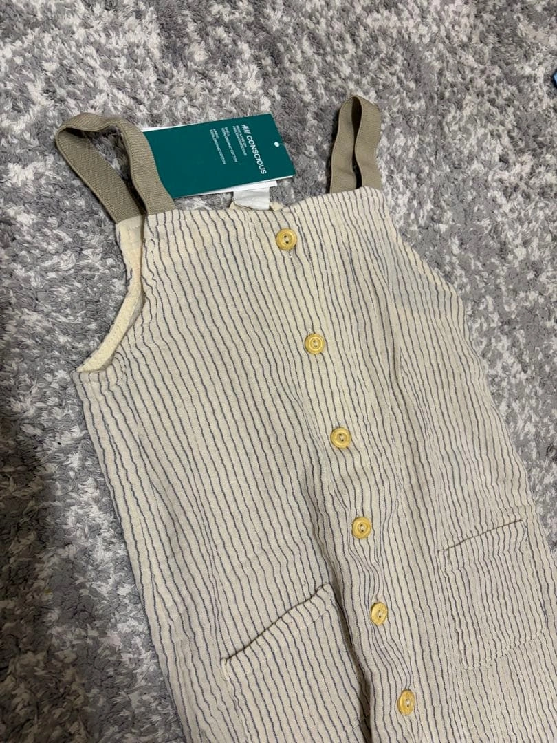 【新品】H&M リネンサロペット オーバーオール ナチュラル ユニクロ無印GUの写真6枚目
